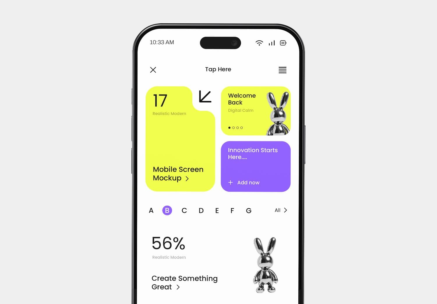 iPhone App Screen Mockup for Dashboard UI Design