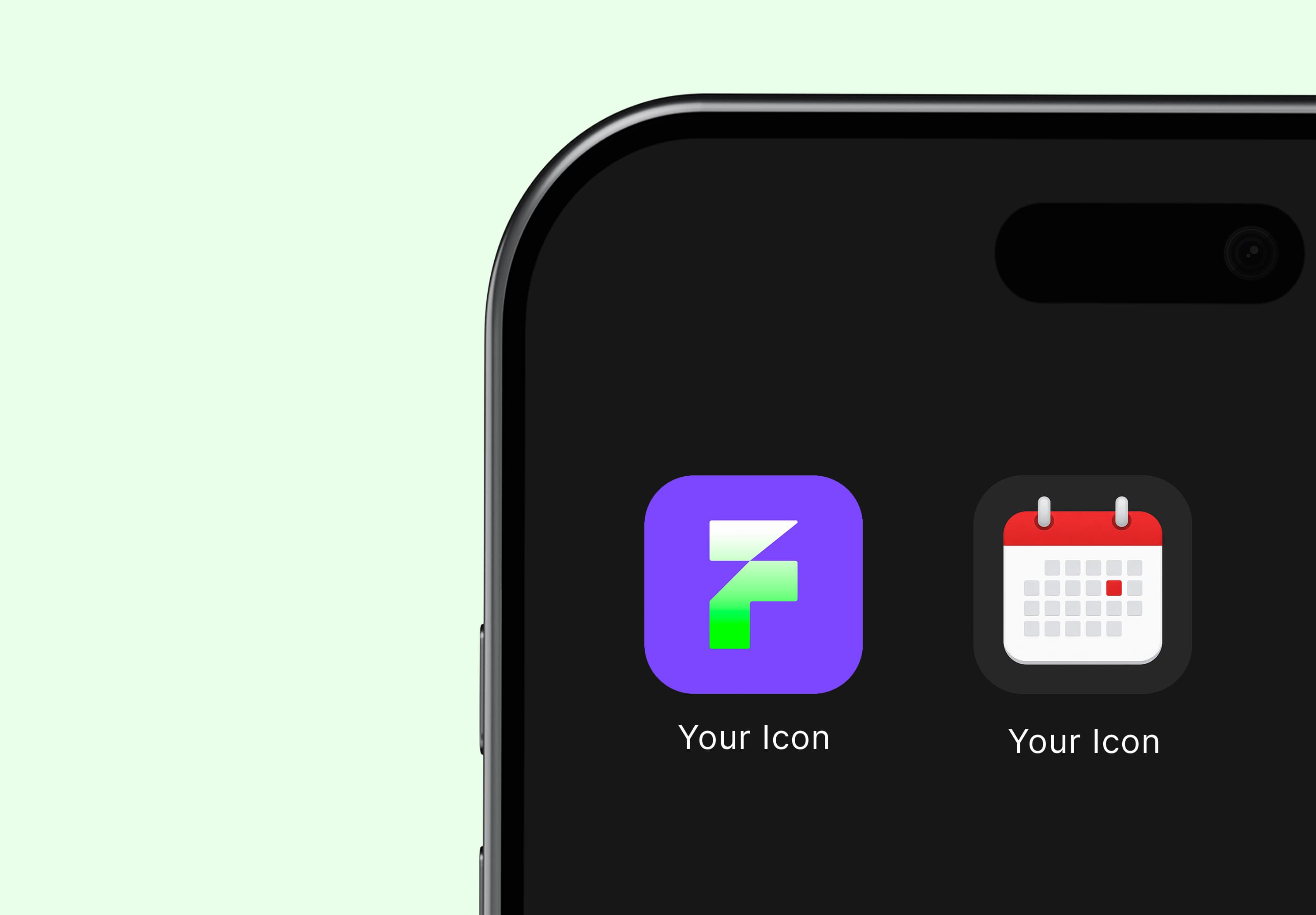 iPhone App Icon Mockup Close Up View