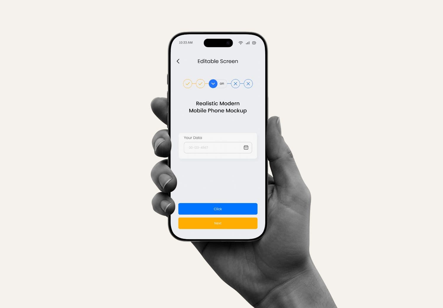 iPhone 17 Pro Max Mockup with Hand Display View