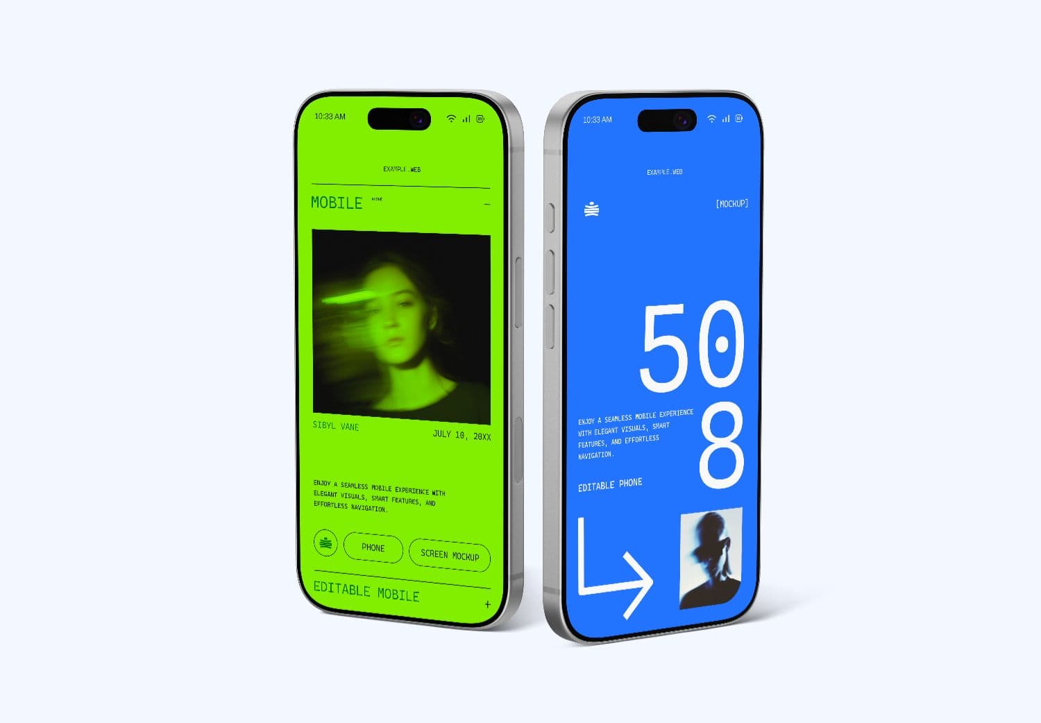 iPhone 17 Pro Max Dual App Mockup | 2-Screen PSD