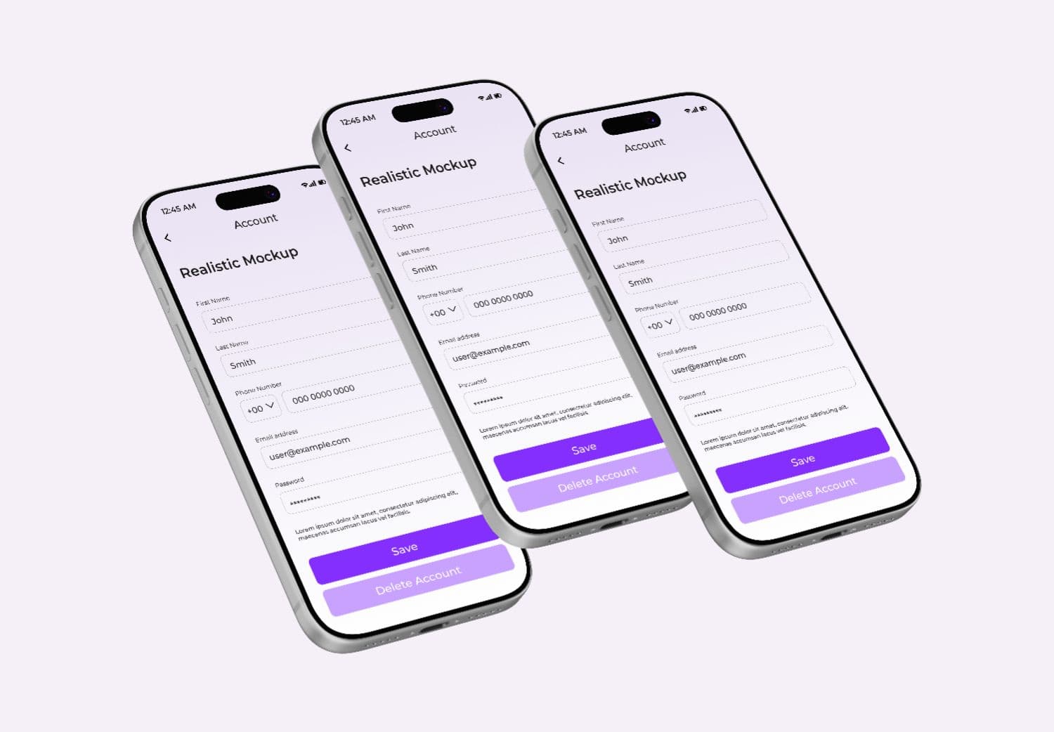 iPhone 17 Pro Triple View Mockup | 3-Device PSD