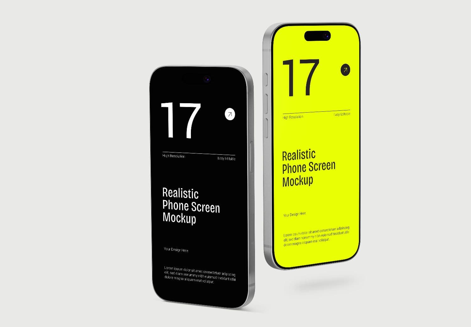 Floating iPhone Screen Mockup Set