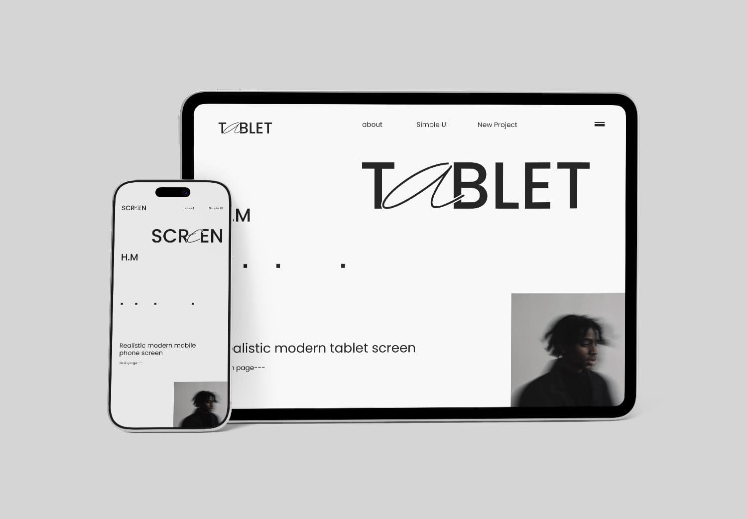 Apple iPad iPhone Responsive Device Screen Mockup