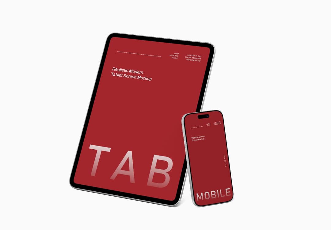 Tablet and Smartphone Mockup Angled Device Presentation