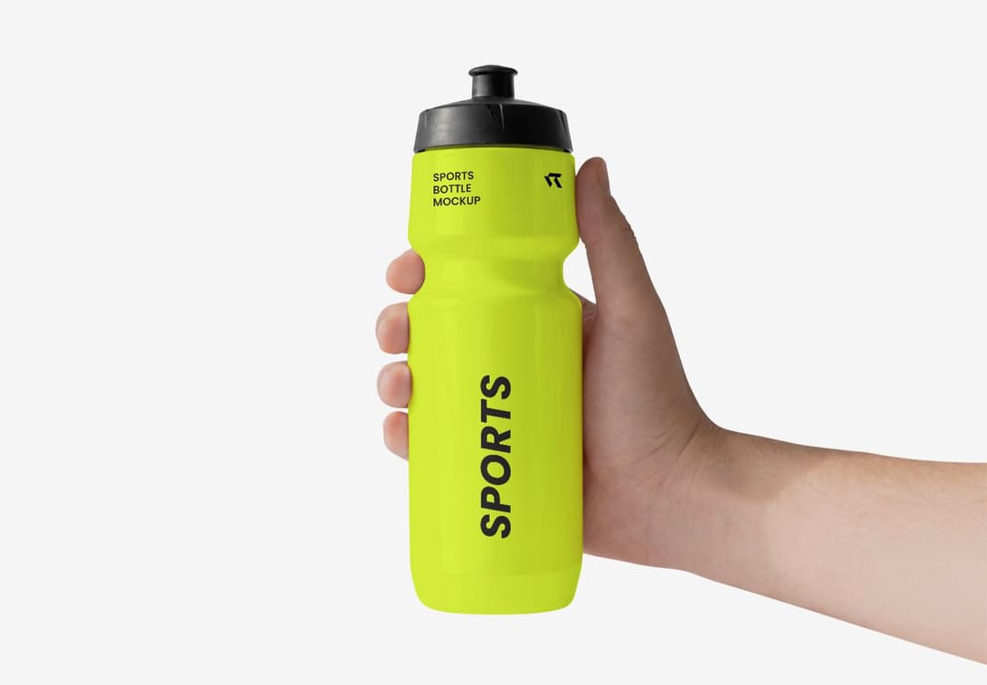 Hand-Held Sports Water Bottle Mockup
