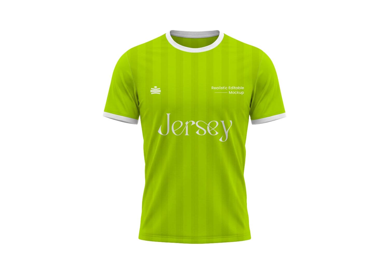 Neon Green Sports Jersey Mockup with Editable Front Design