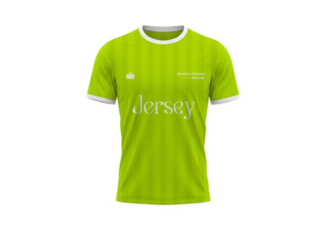 Neon Green Sports Jersey Mockup with Editable Front Design