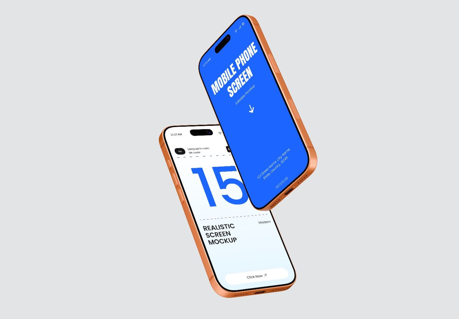 Floating iPhone 17 Pro Screen Mockup