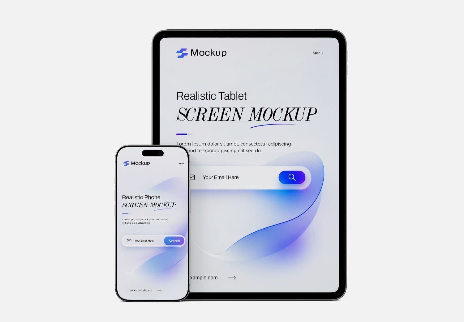 Apple iPad Tablet and iPhone UI Mockup