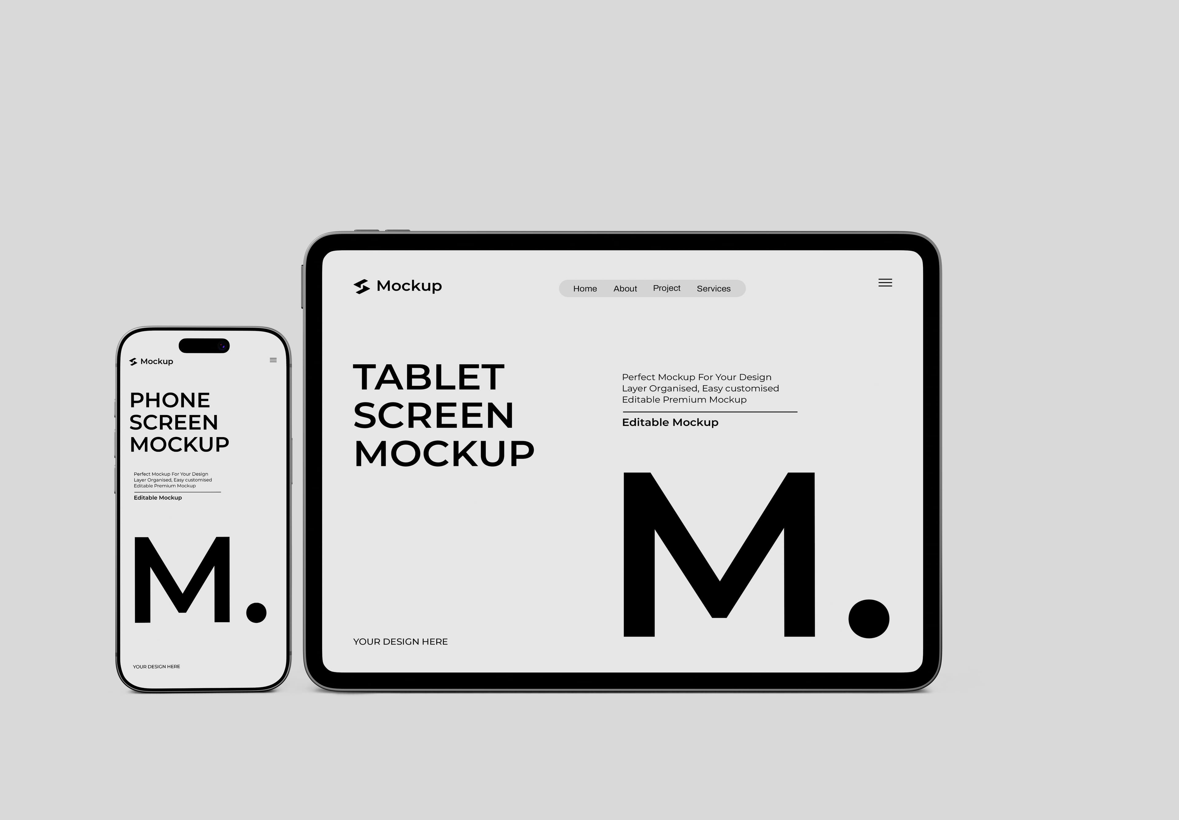 Apple iPad and iPhone Screen Mockup