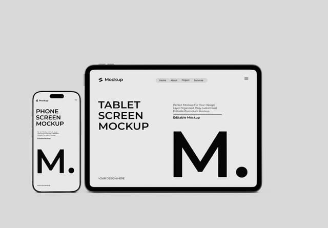 Apple iPad and iPhone Screen Mockup