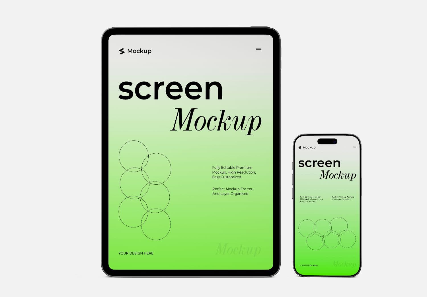 Apple iPad Tablet and iPhone Mockup