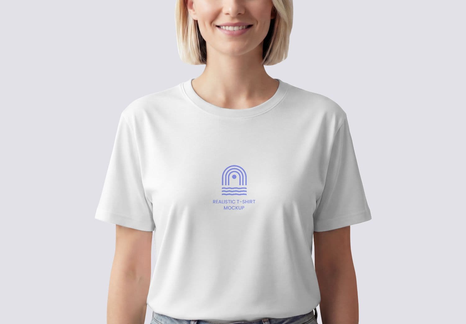 Female Model White T Shirt Mockup
