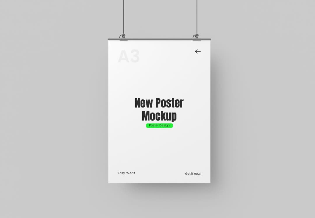 A3 Hanging Poster Mockup