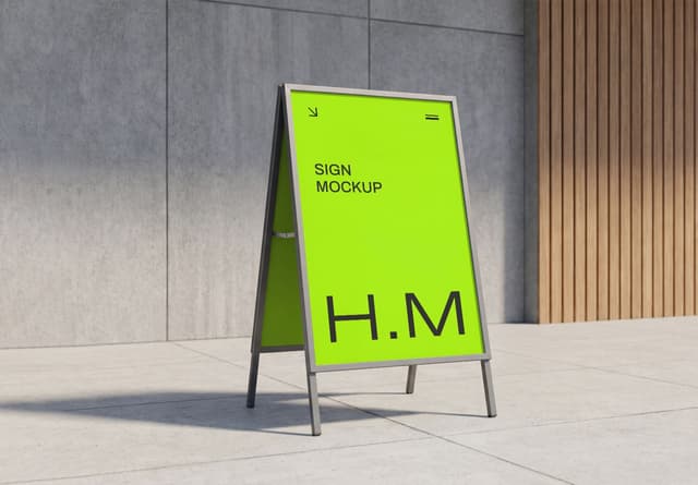 Outdoor A Frame Signboard Mockup