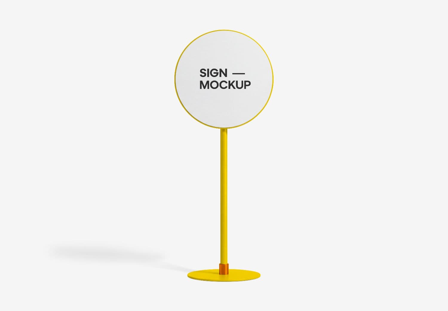 Round Standing Signboard Display Mockup