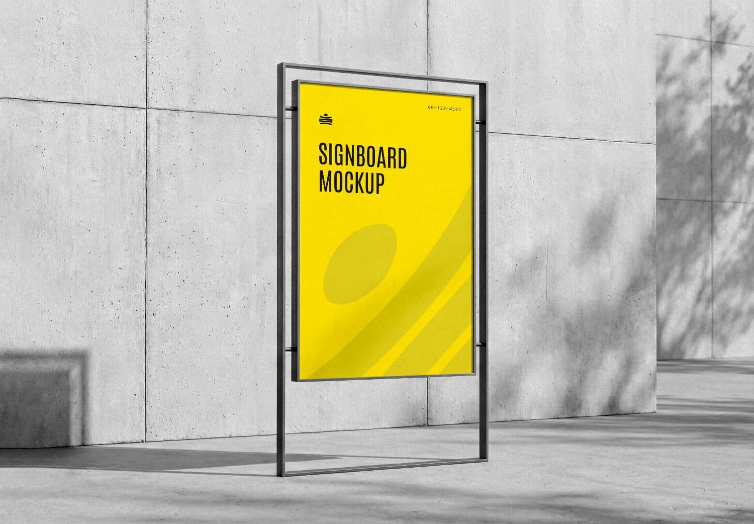 Outdoor Metal Frame Signboard Mockup