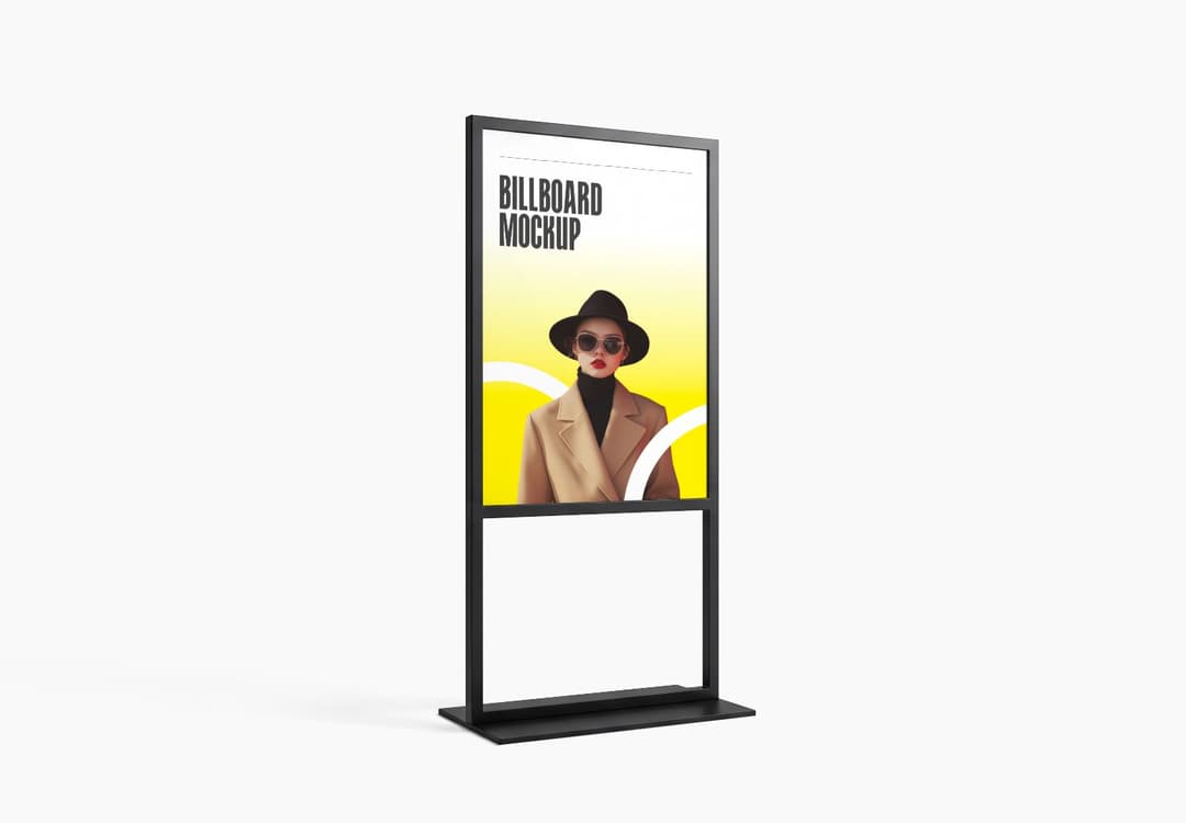 Modern Vertical single Billboard Stand Mockup