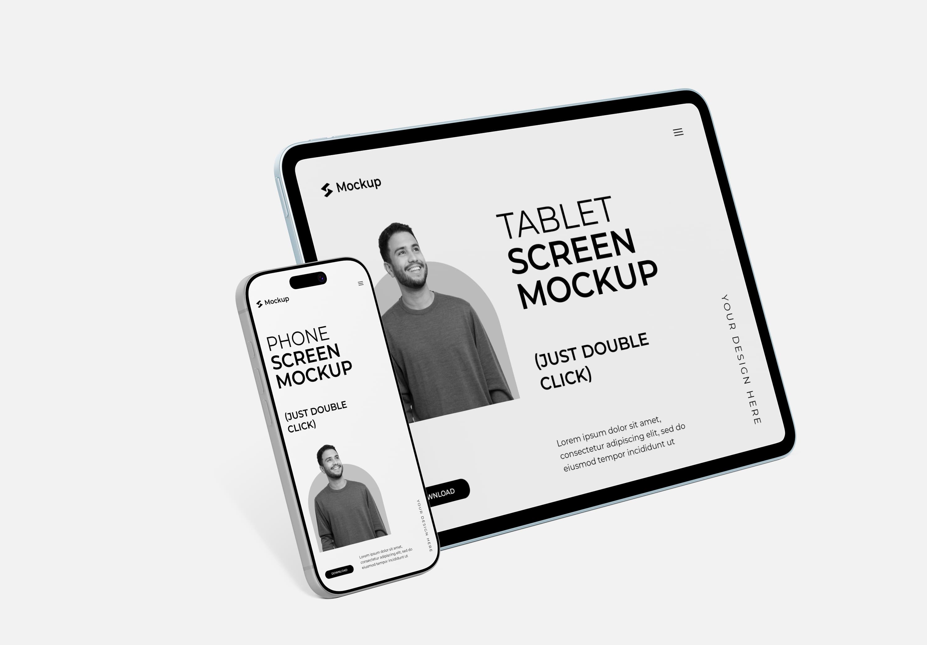 iPhone 17 Pro Tablet Responsive Screen Mockup Set