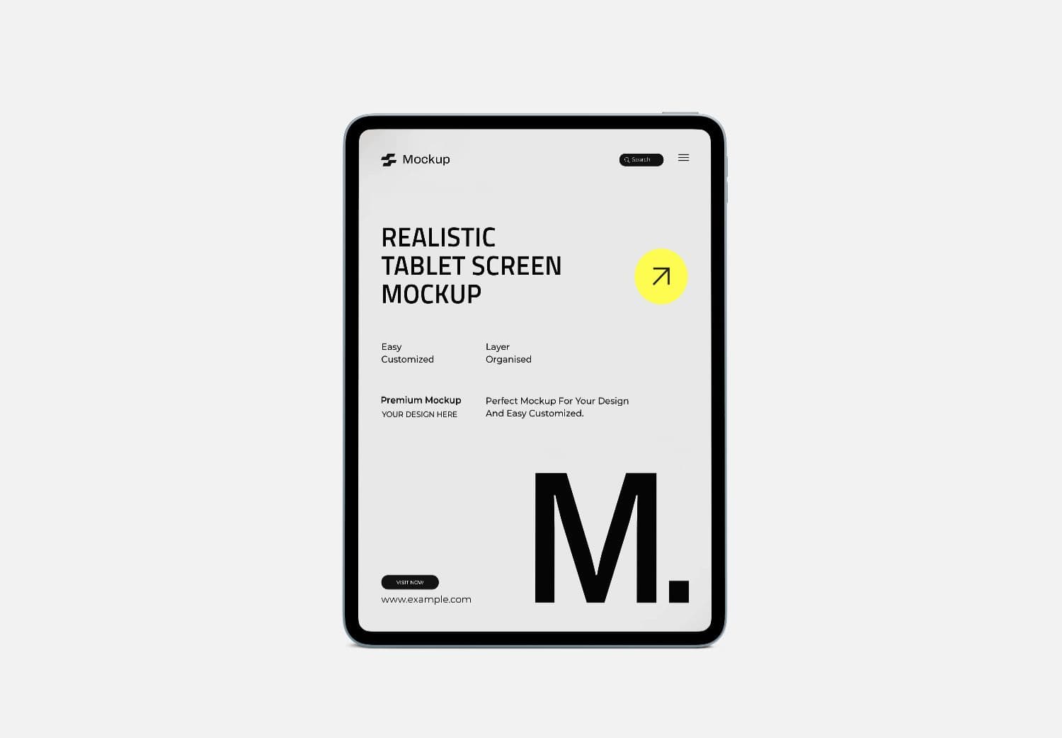 Apple iPad Tablet Screen Mockup