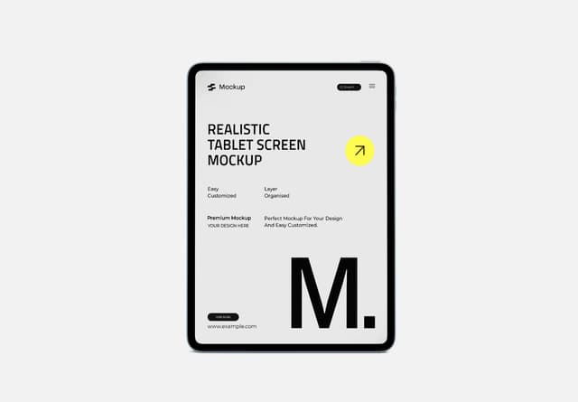 Apple iPad Tablet Screen Mockup