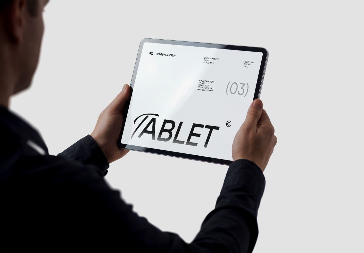Man Holding Apple iPad Tablet Mockup
