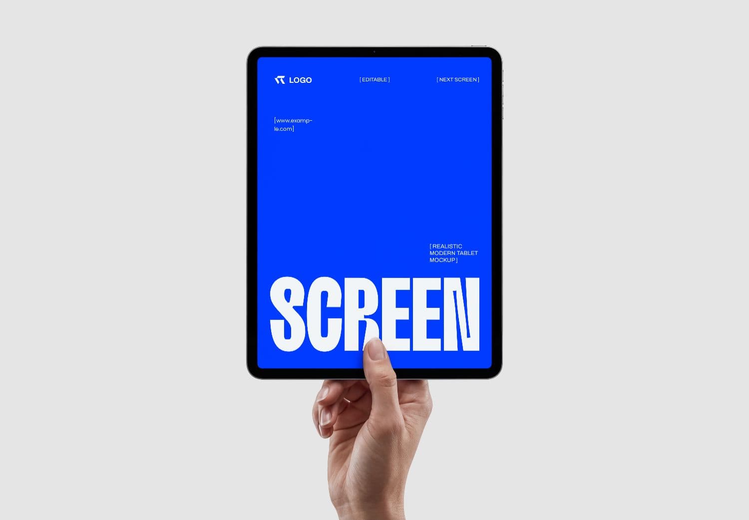 Hand Holding Tablet Screen Mockup