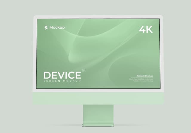 Apple iMac Desktop Screen Mockup