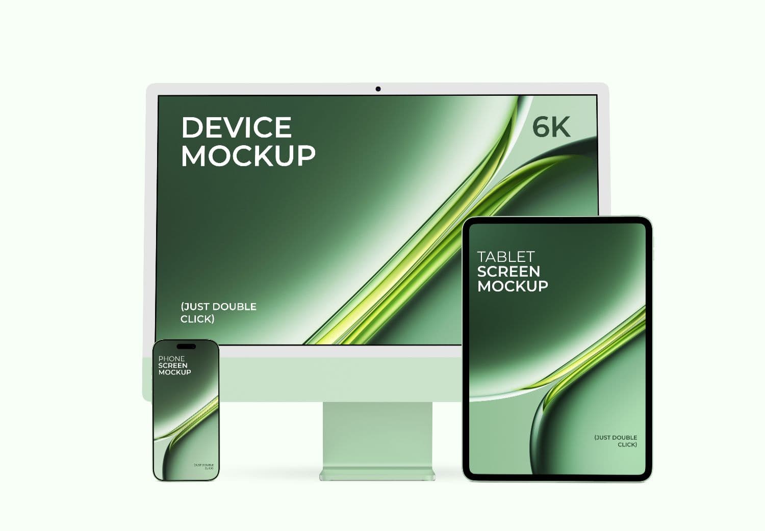 Multi Device mockup - iPhone, Desktop and Tablet Responsive Device Mockup Set