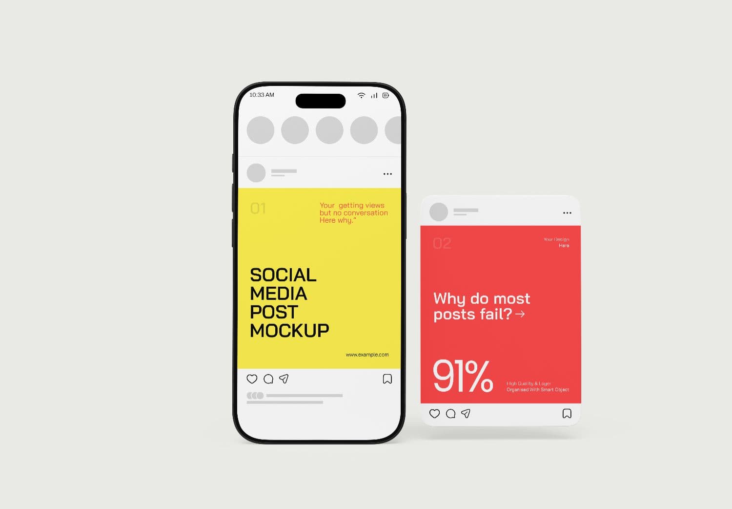Social Media Post Mockup for Mobile Feed