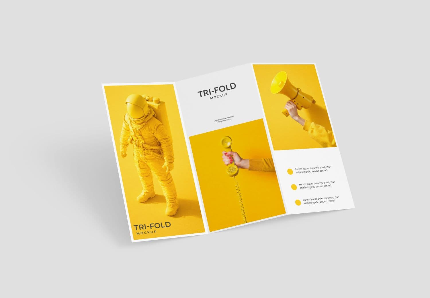 Modern Tri Fold Brochure Mockup Scene