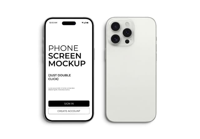iPhone 17 Pro White Front Back Mockup