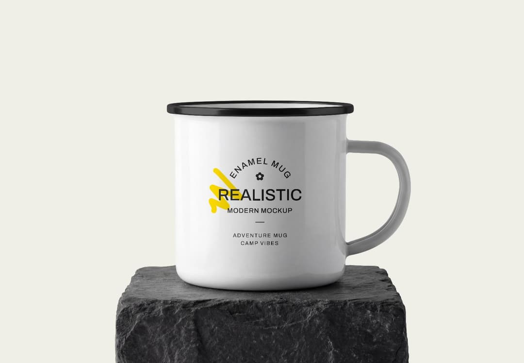Enamel Mug Branding Mockup | MockupHive