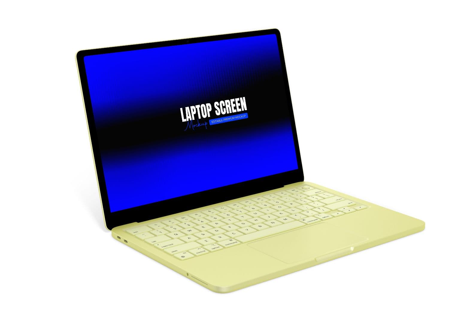 MacBook Neo Yellow Laptop Screen Mockup