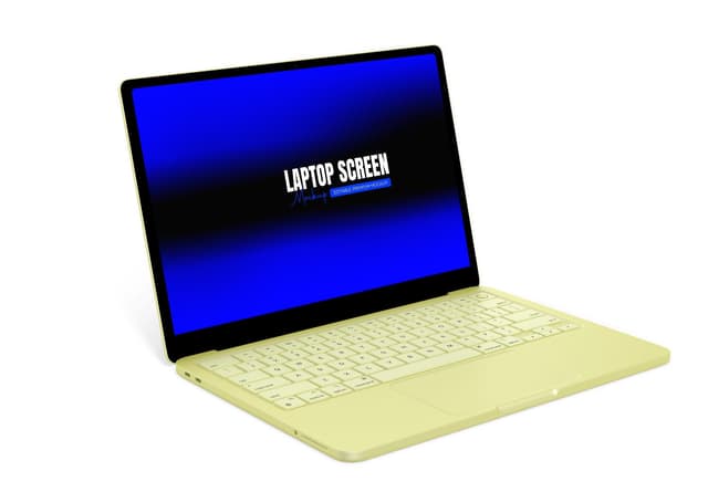 MacBook Neo Yellow Laptop Screen Mockup