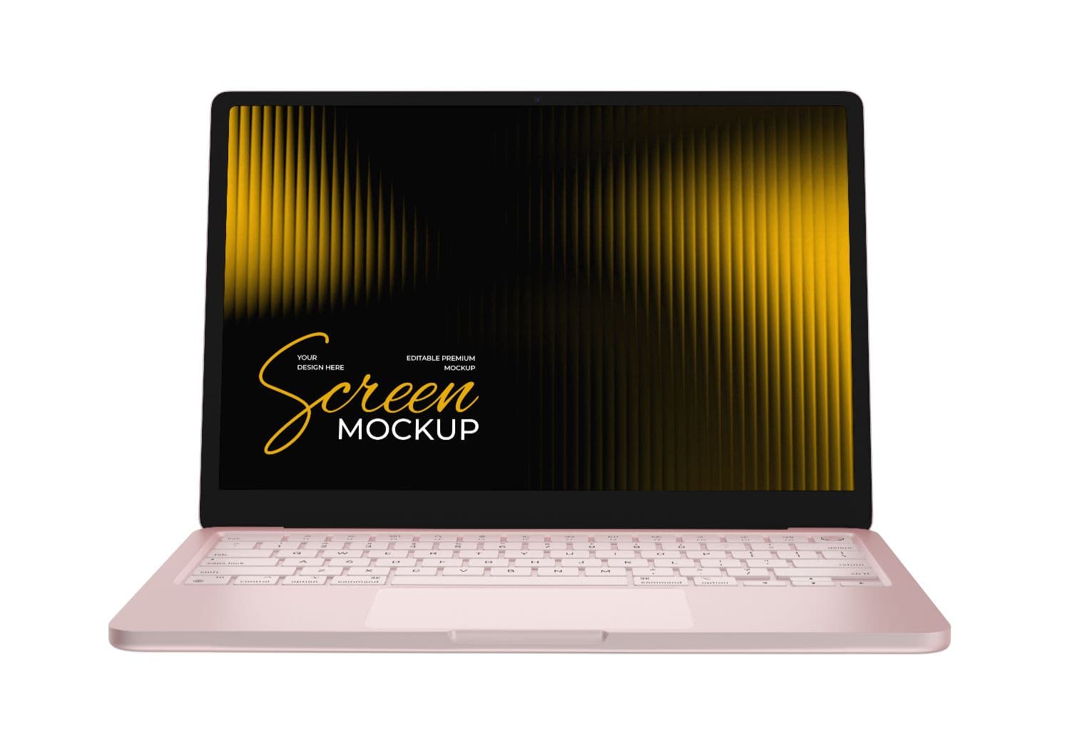 Macbook Neo Pink Laptop Screen Mockup Front View