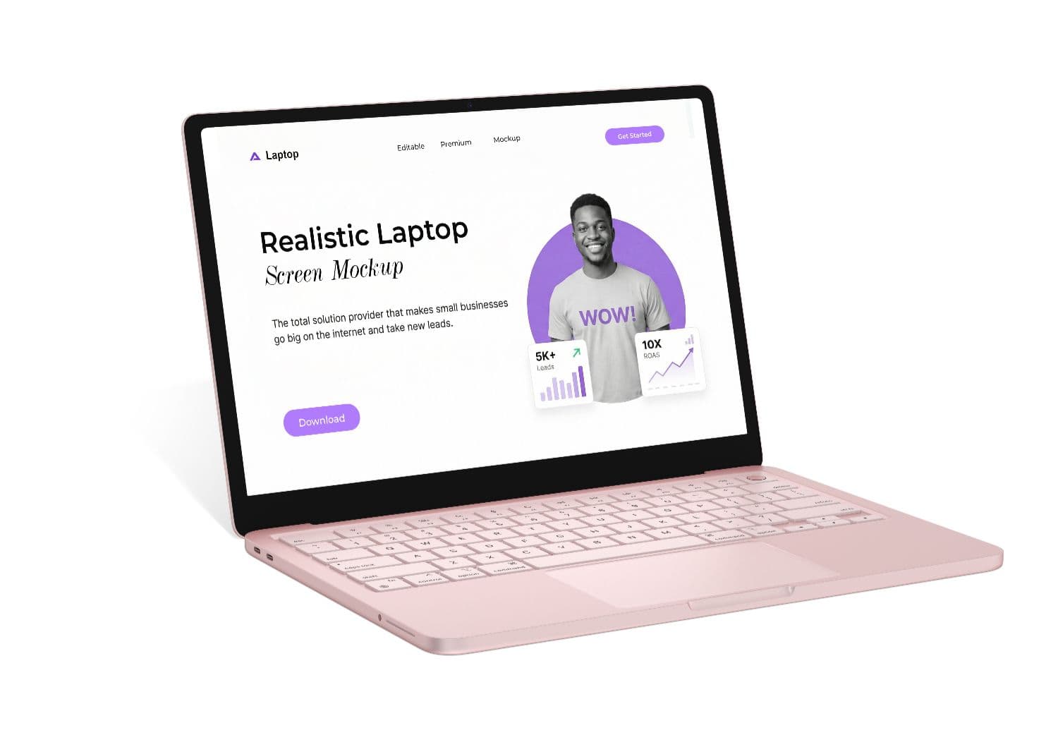 Macbook Neo Screen Mockup Angled View Display