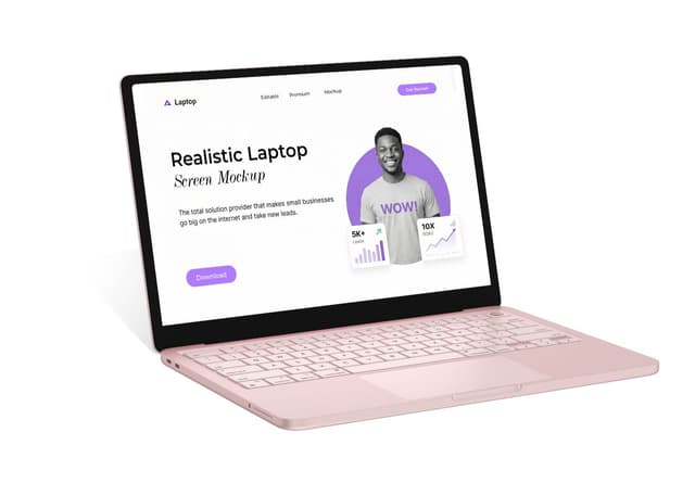 Macbook Neo Screen Mockup Angled View Display