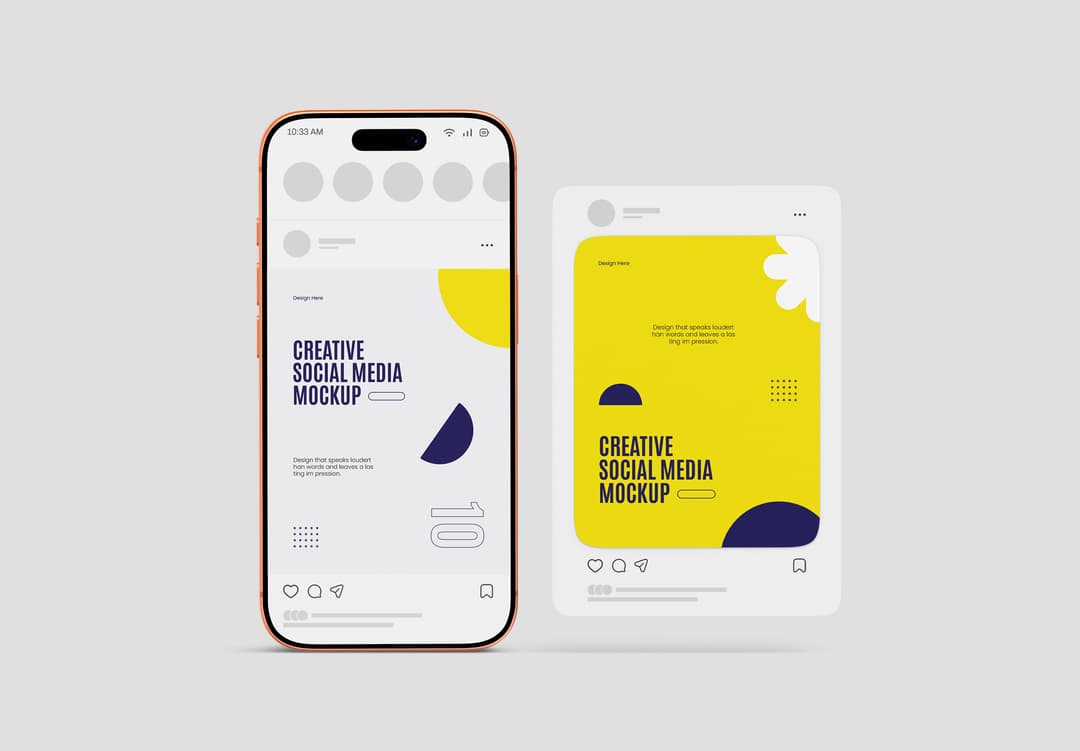 Creative Social Media Post Mockup | MockupHive