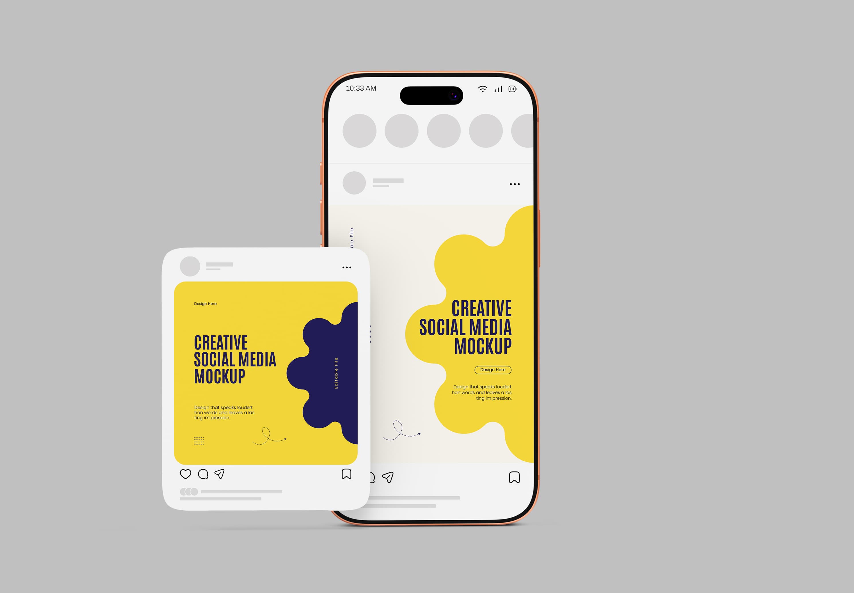 Social Media Post Mockup Instagram & Mobile Screen Branding Presentation | MockupHive