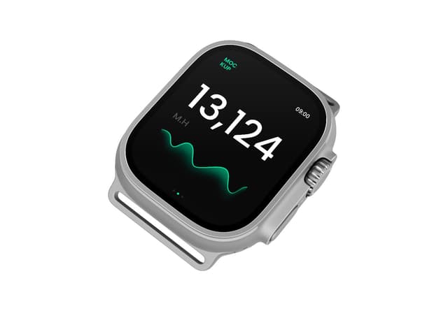 Realistic Silver Smartwatch Body Case Mockup