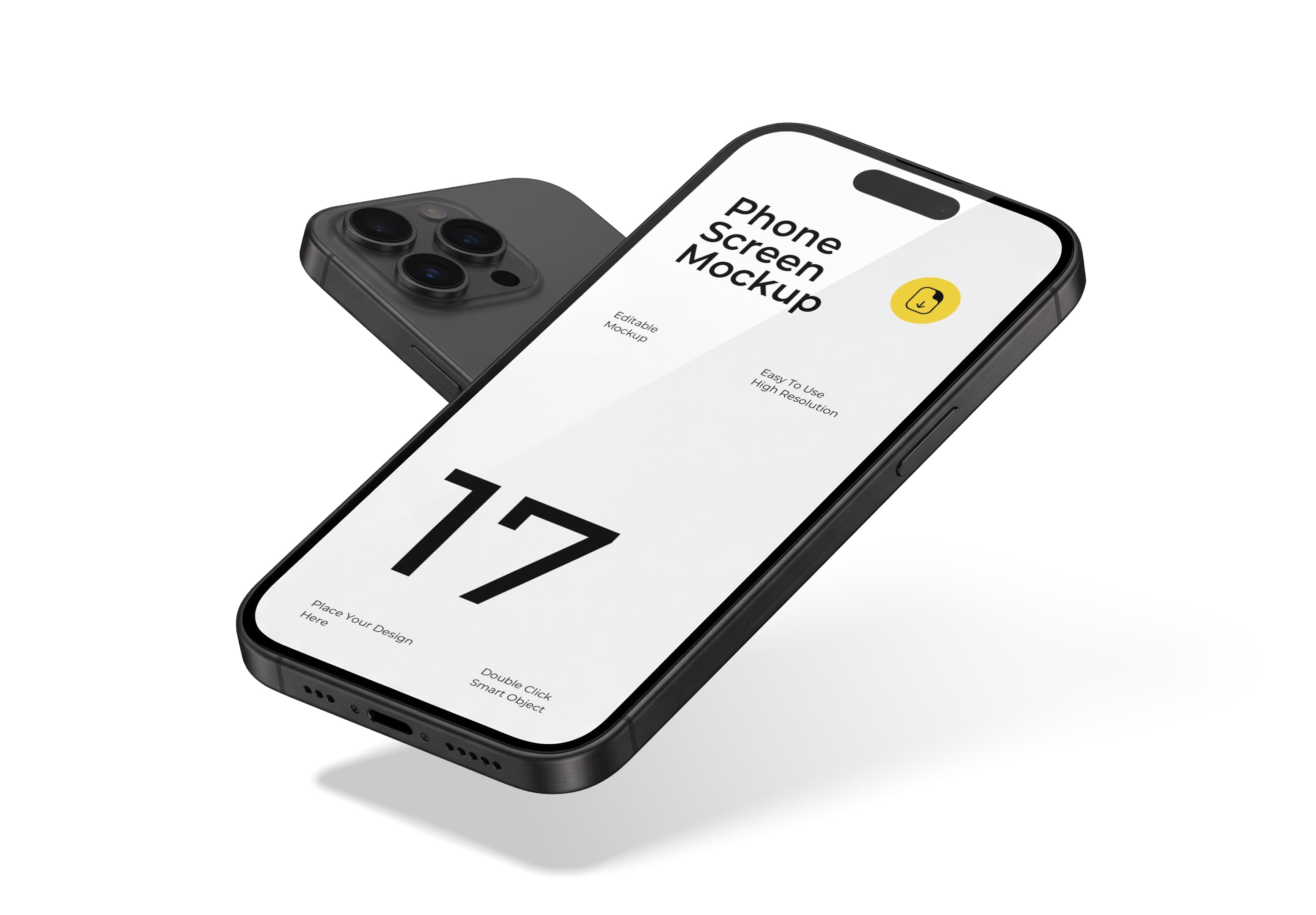 Floating Angled Multi VIew iPhone 17 Pro Mockup