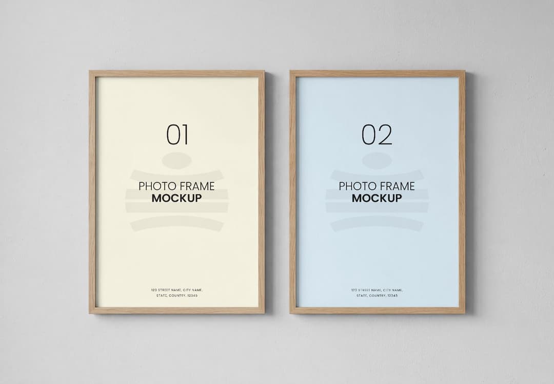 Dual Minimal Wall Frame Poster Mockup Set