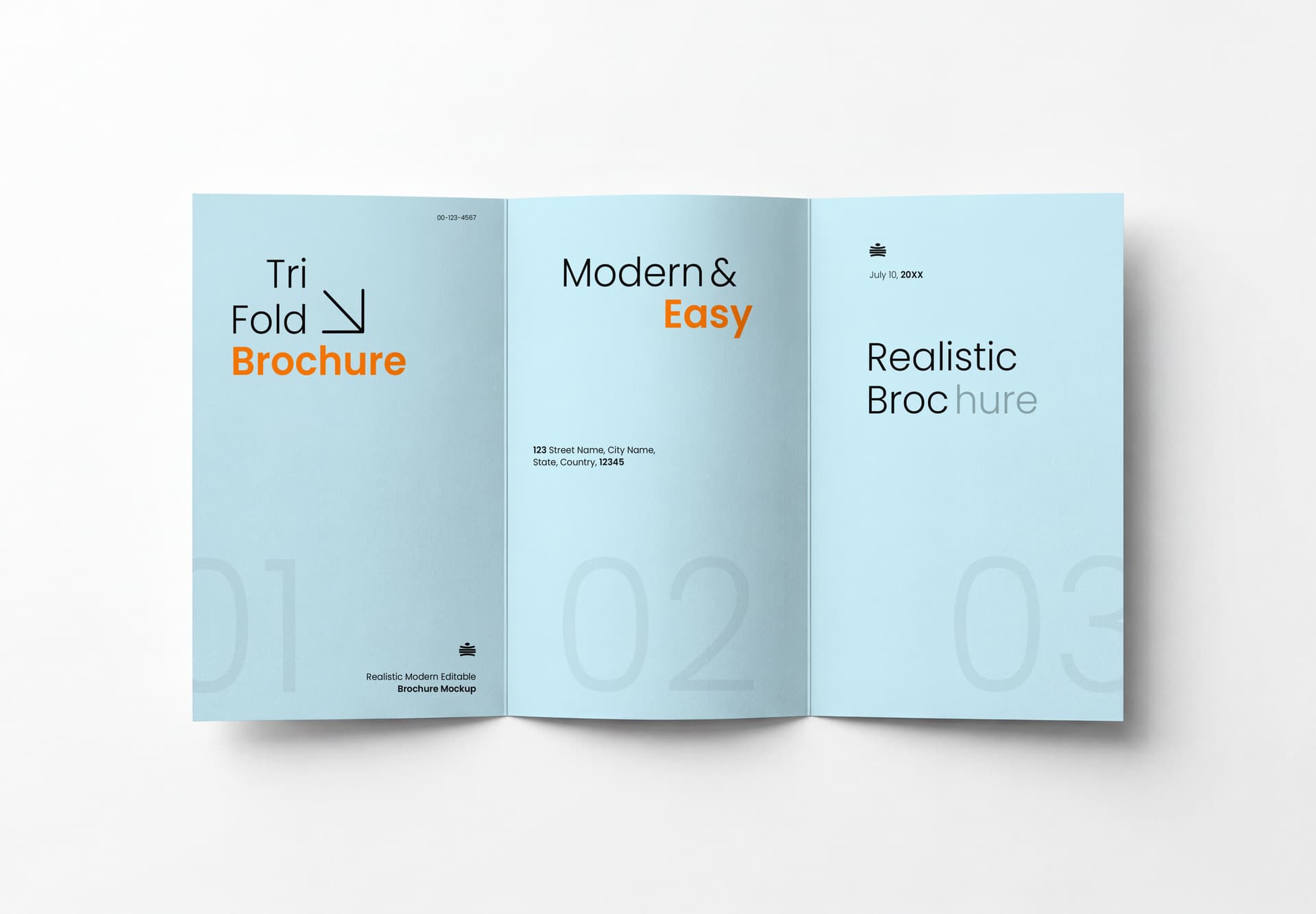 Tri Fold Brochure Spread Mockup with Clean Layout