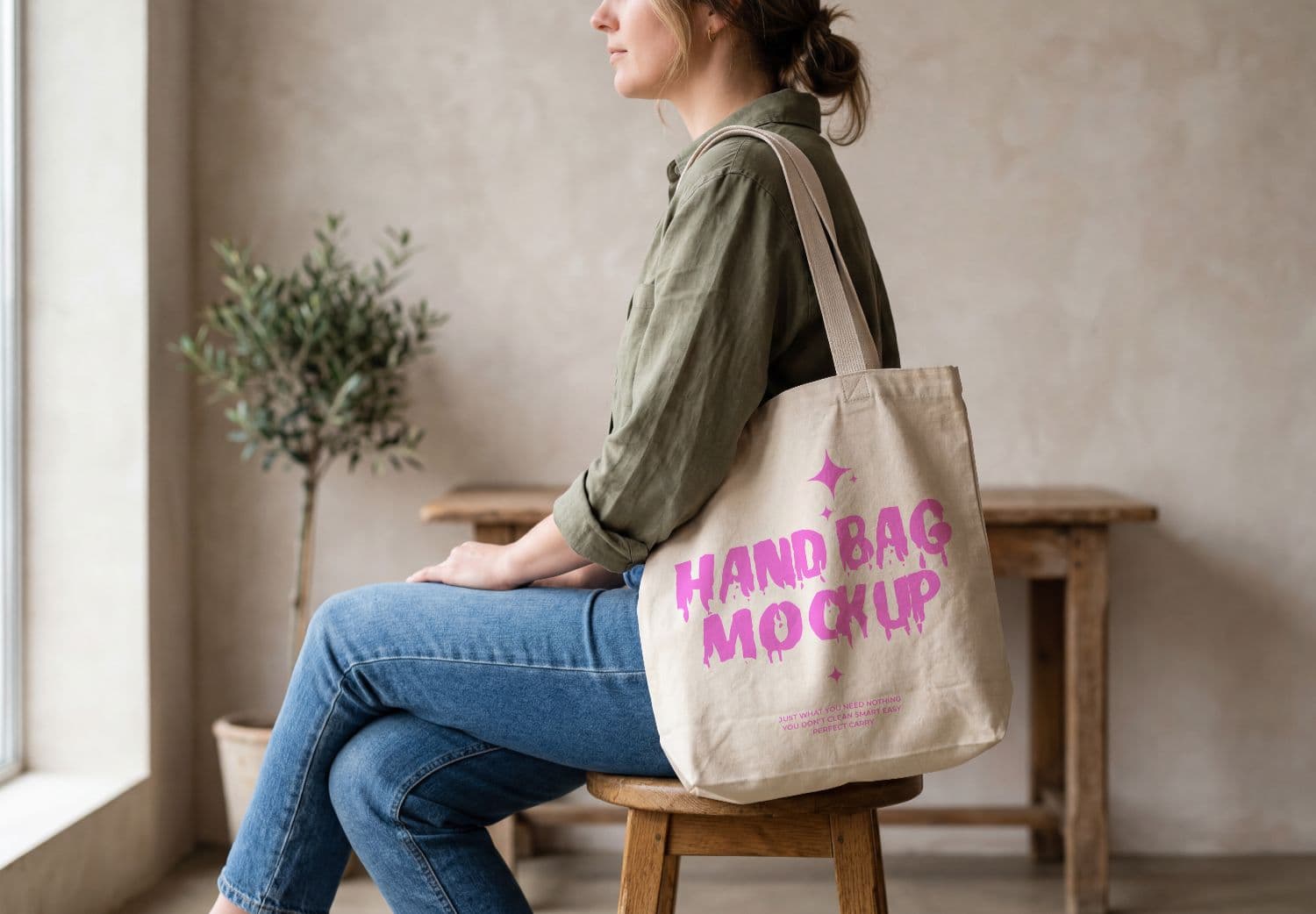 Canvas Tote Bag Lifestyle Mockup