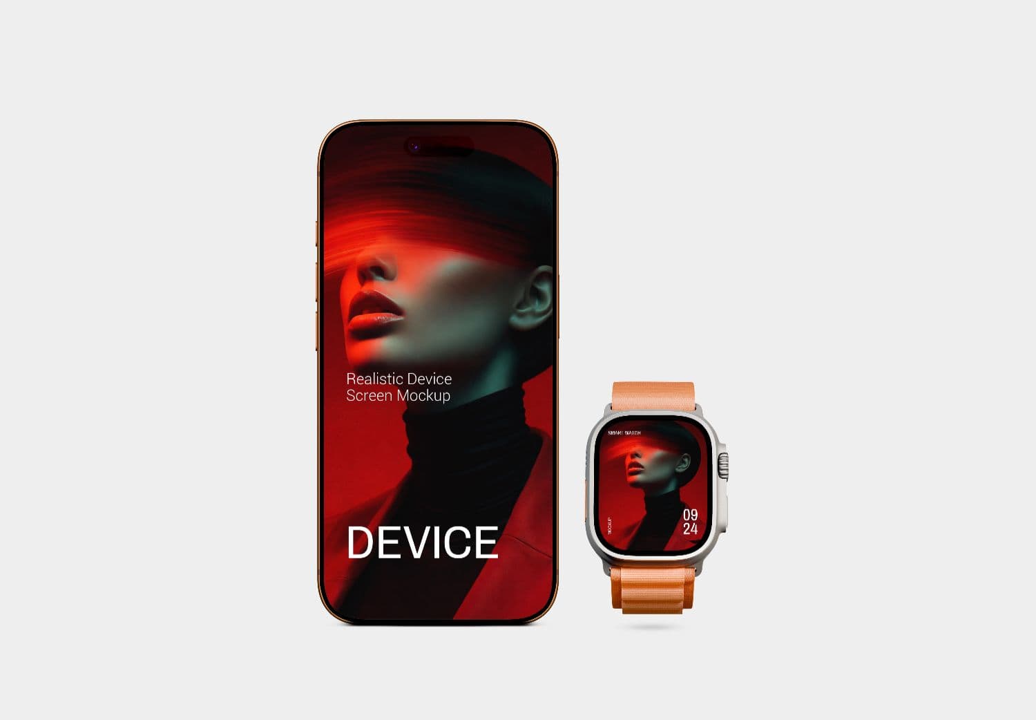 iPhone 17 Pro & Smart Watch Mockup Set