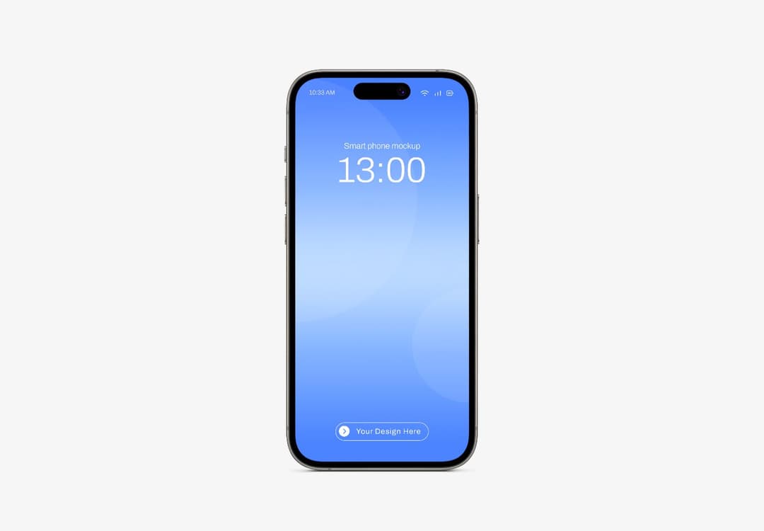 iPhone 17 Pro Blue Screen Front View Mockup