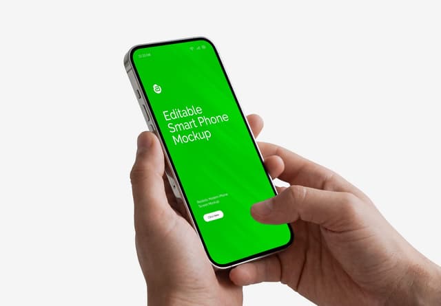 iPhone 17 Pro Green Screen Hand Held Mockups