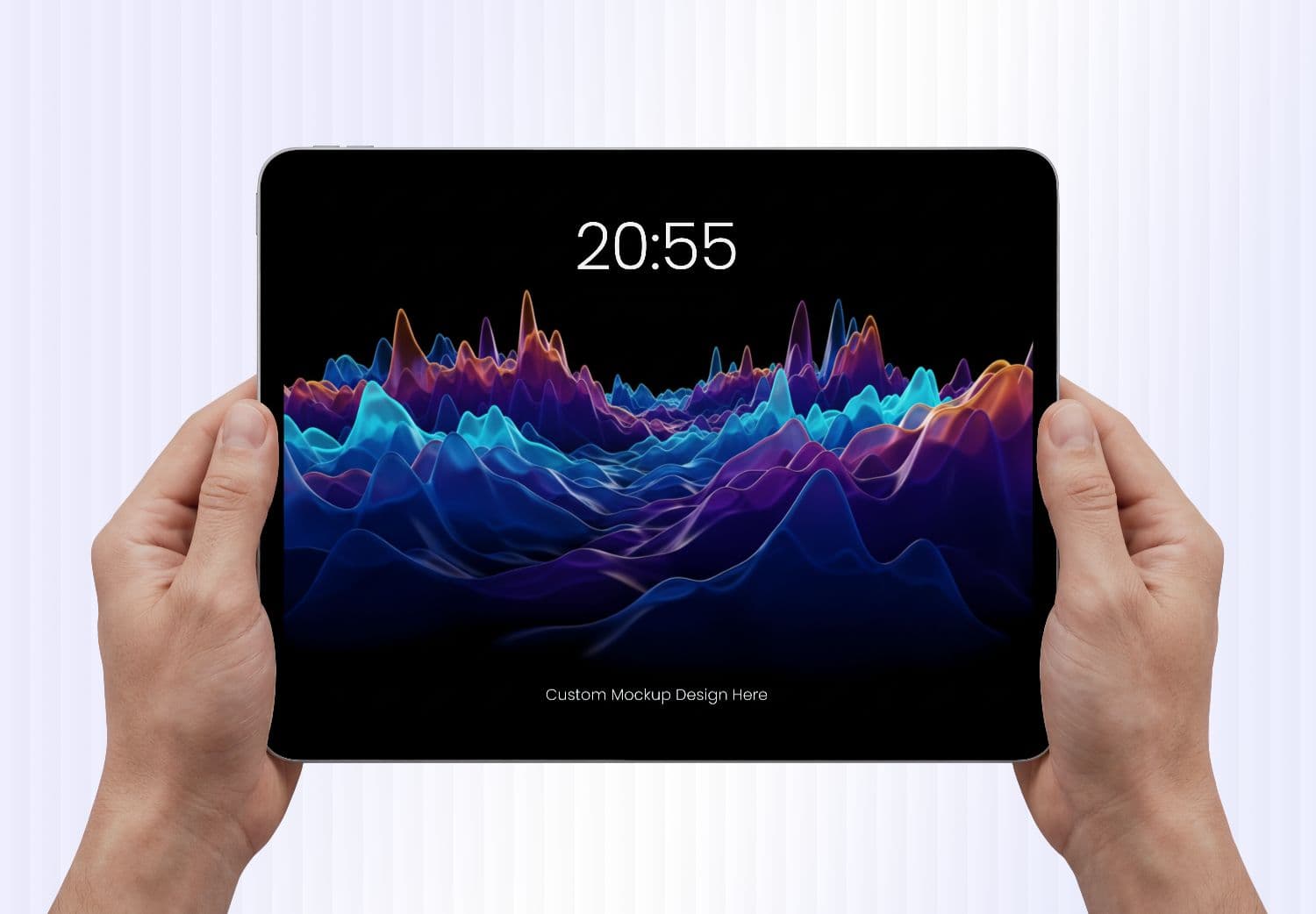Hands Holding Tablet Screen Mockup
