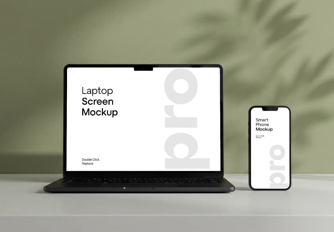 Laptop and Smartphone Screen Mockup